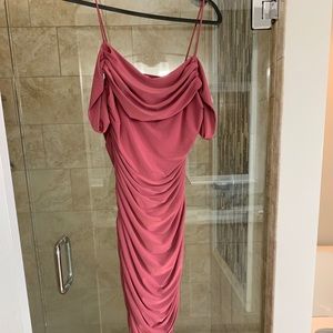Coral pink bodycon dress